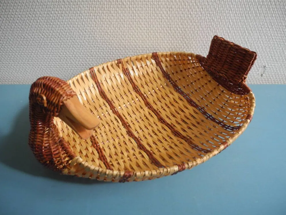 ancien panier corbeille canard rotin osier vintage basket rattan wicker