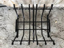 Ancien porte bûches cheminée fer forgé noir vintage #a574