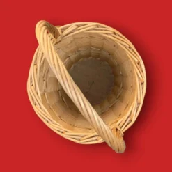 Ancien porte-parapluie en osier tressé – fabrication artisanale - années 70