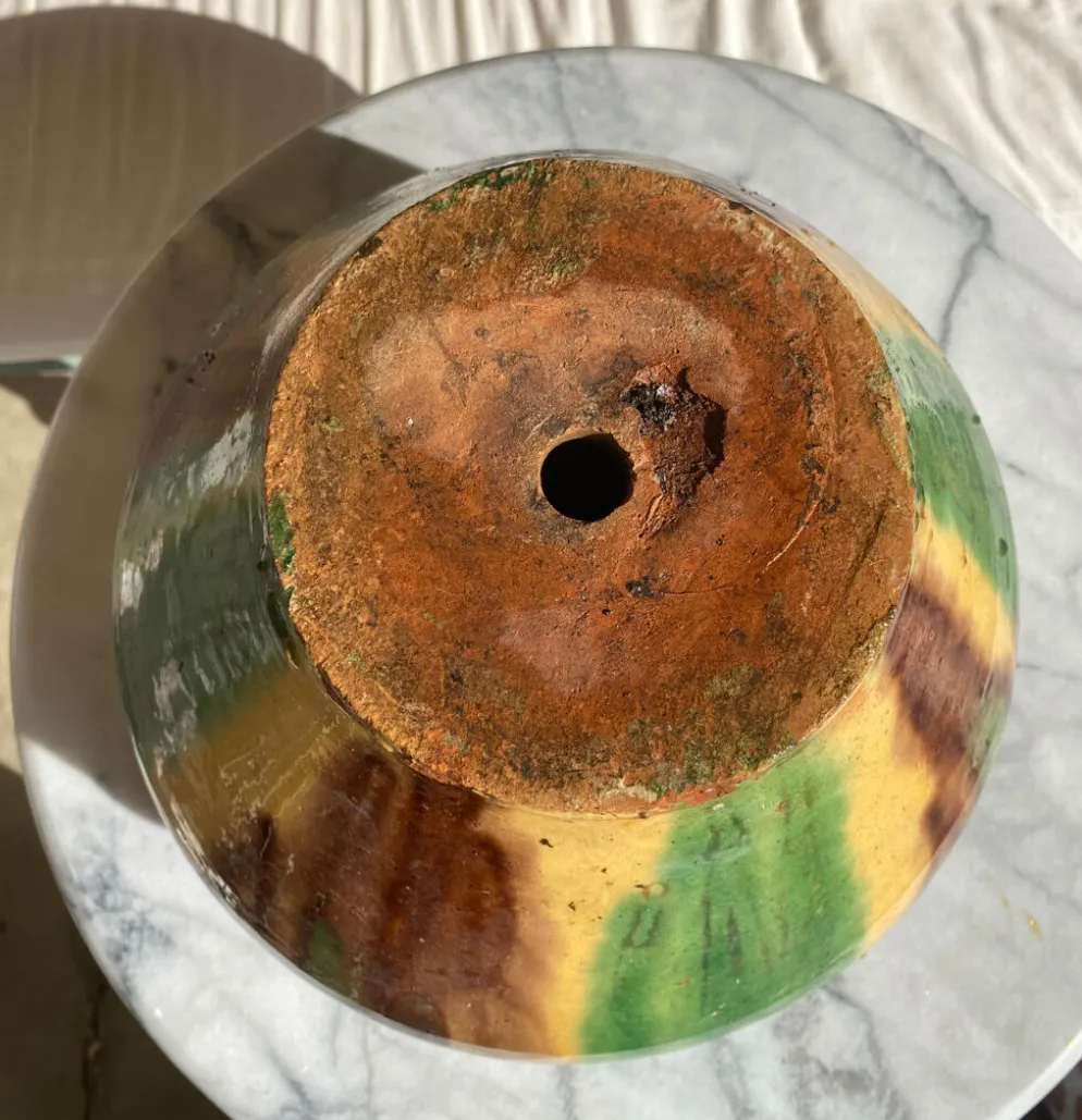 Ancien pot en terre cuite vernissée XIXeme sud ouest France