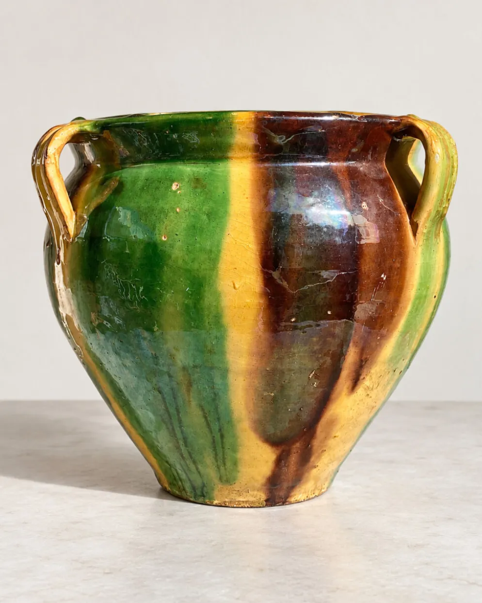 Ancien pot en terre cuite vernissée XIXeme sud ouest France