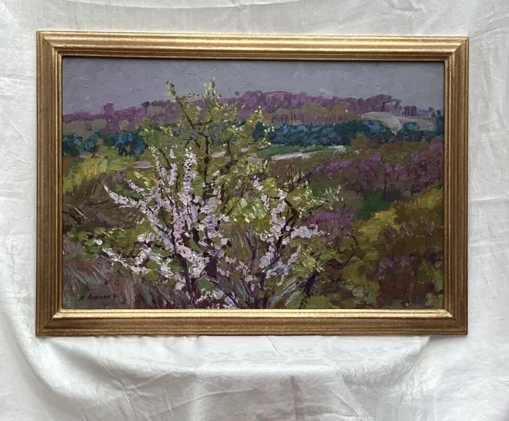 Ancien tableau Huile sur carton signé dimension : hauteur -57cm- largeur-83