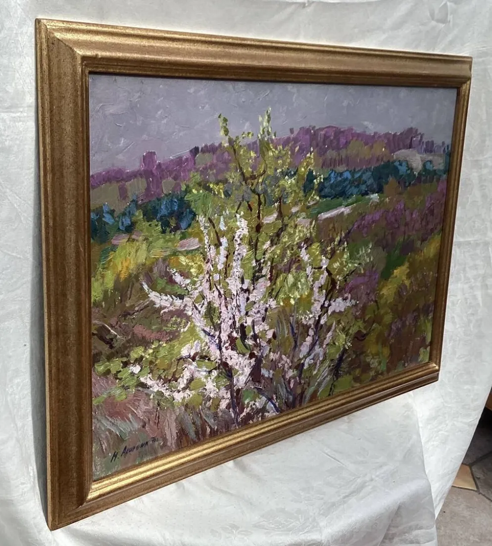 Ancien tableau Huile sur carton signé dimension : hauteur -57cm- largeur-83