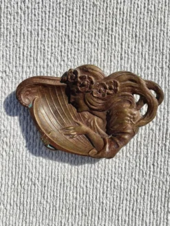 Ancien vide poche art nouveau femme à la lyre