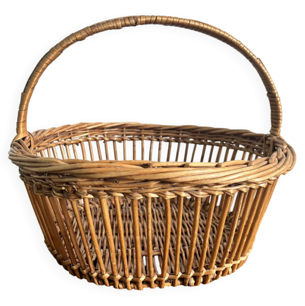anier vintage en osier, années 50