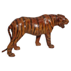 Animal en cuir véritable, tigre de 58 cm