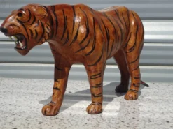 Animal en cuir véritable, tigre de 58 cm