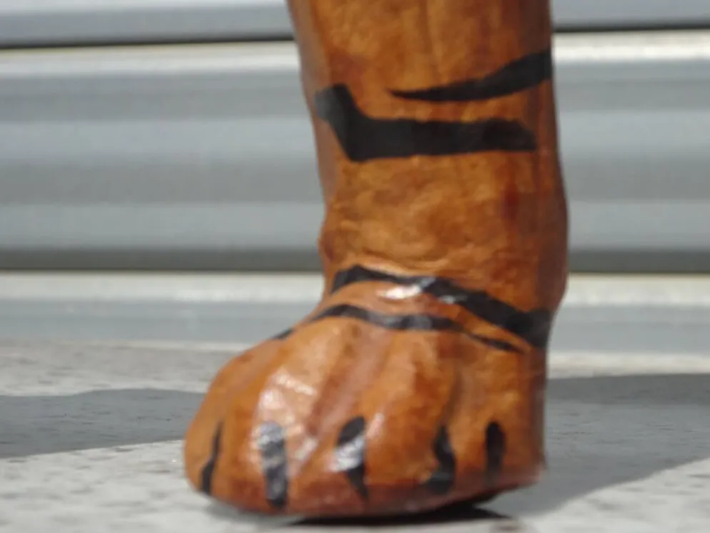 Animal en cuir véritable, tigre de 58 cm
