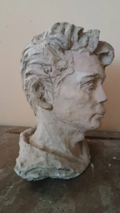 A. Novelli, buste masculin, sculpture en plâtre