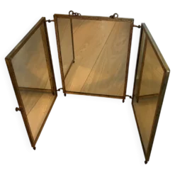 Antieke bronzen triplet spiegel uit 1900