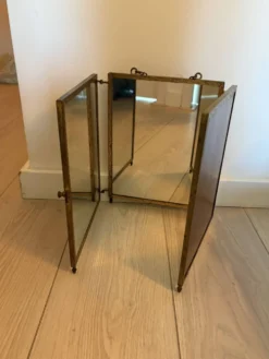 Antieke bronzen triplet spiegel uit 1900