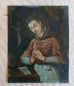 Antique painting on copper - Saint Charles Borromeo - Italian School, 17th century