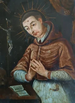 Antique painting on copper - Saint Charles Borromeo - Italian School, 17th century