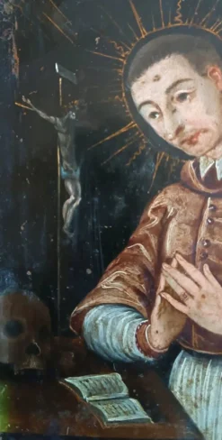 Antique painting on copper - Saint Charles Borromeo - Italian School, 17th century