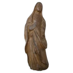Antique small wooden sculpture of a Madonna from the 18th century