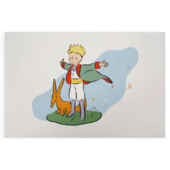 Antoine de Saint-Exupéry : Le Petit Prince et son ami le renard, lithographie