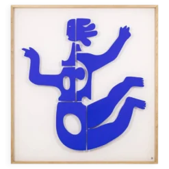 Antonine de Saint Pierre Panneau en métal laqué bleu. Contemporain
