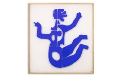 Antonine de Saint Pierre Panneau en métal laqué bleu. Contemporain