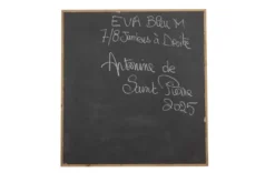 Antonine de Saint Pierre Panneau en métal laqué bleu. Contemporain
