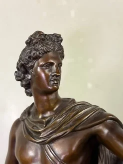 Apollon du Belvédère, bronze d’après l’antique, cachet du fondeur, Jaboeuf et Rouard, Paris