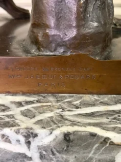 Apollon du Belvédère, bronze d’après l’antique, cachet du fondeur, Jaboeuf et Rouard, Paris