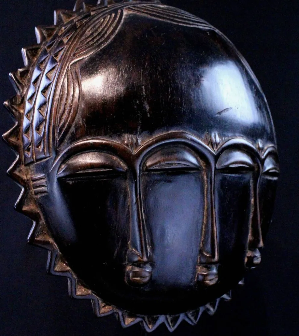 Art Africain Afrique - Masque Baoulé Soleil - 28 cm