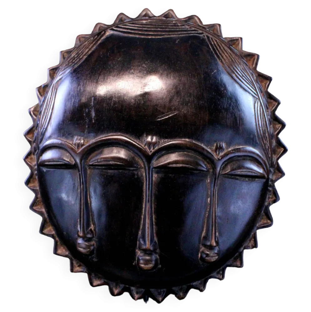 Art Africain Afrique - Masque Baoulé Soleil - 28 cm