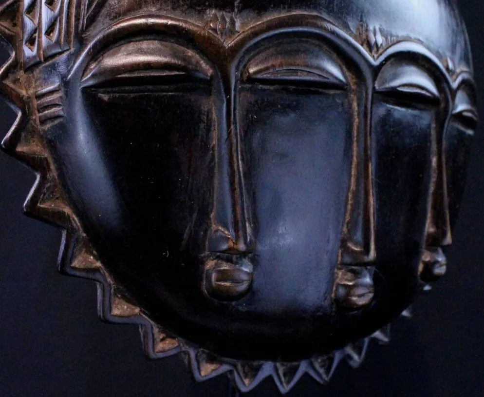 Art Africain Afrique - Masque Baoulé Soleil - 28 cm
