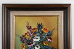 Artiste belge, Nature morte avec un bouquet de fleurs, années 1950, huile sur toile,
