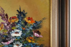 Artiste belge, Nature morte avec un bouquet de fleurs, années 1950, huile sur toile,