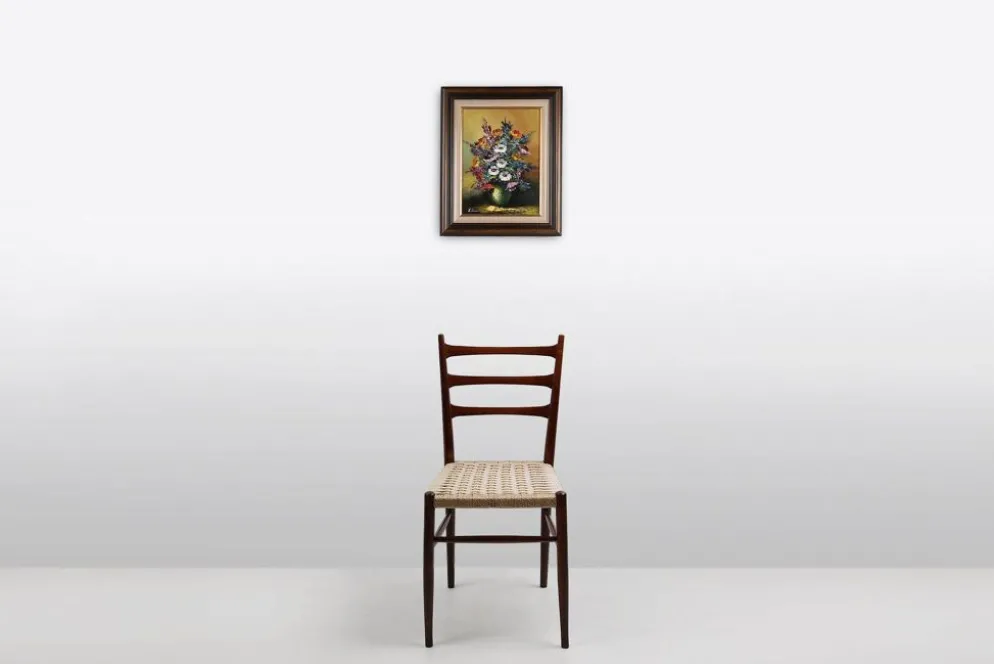Artiste belge, Nature morte avec un bouquet de fleurs, années 1950, huile sur toile,