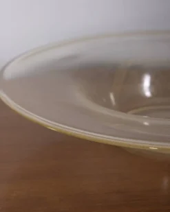 Assiette décorative en verre de Murano des années 1980 avec un design en feuille d'or par V. Nason & C.
