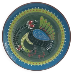 Assiette murale oiseau folklorique
