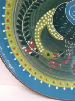 Assiette murale oiseau folklorique