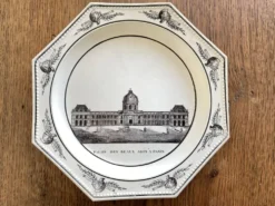 Assiettes octogonales Montereau directoire 1810 grisaille néoclassique