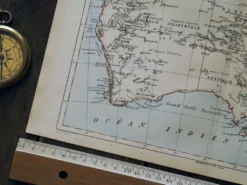 Australie, carte ancienne 1887 – Carte géographique vintage.