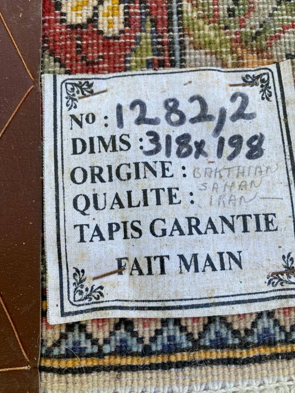 Authentique Tapis Persan Bakhtiar Saman Fait Main 318x198 cm 100% Laine