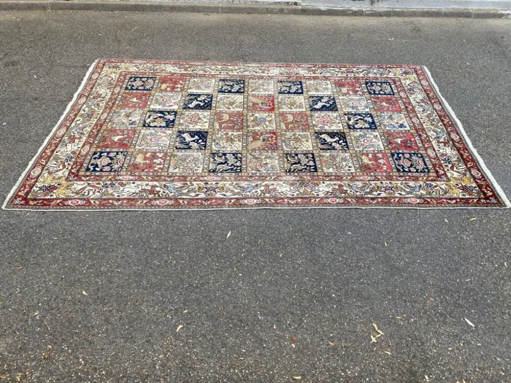 Authentique Tapis Persan Bakhtiar Saman Fait Main 318x198 cm 100% Laine