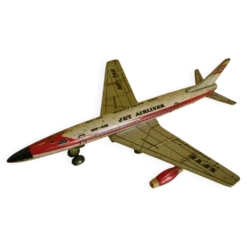 Avion de ligne à friction en tôle lithographiée, look patina -1965-