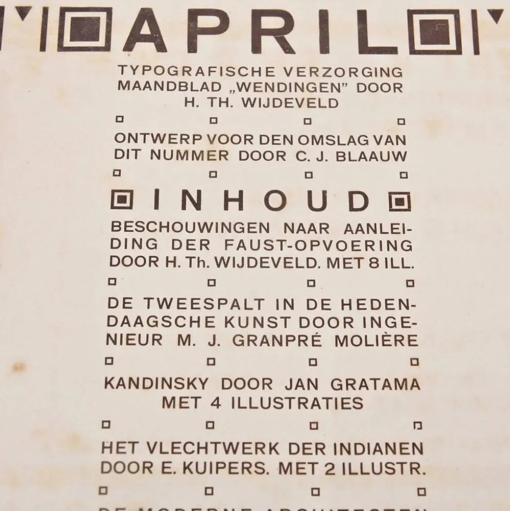 Avril 1918, Wendingen, lithographie de C. J. Blaauw