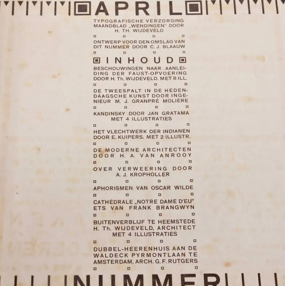 Avril 1918, Wendingen, lithographie de C. J. Blaauw