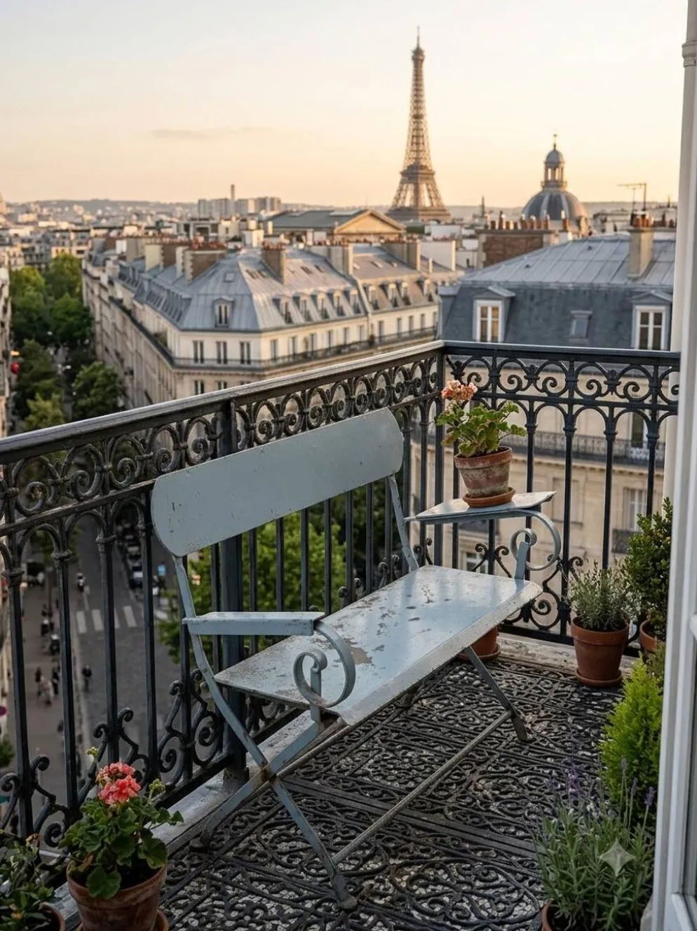 Banc de jardin ancien en fer forgé massif