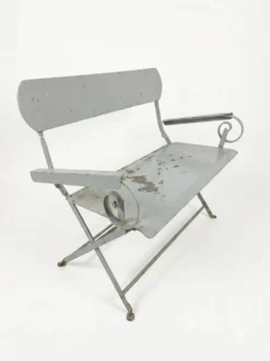 Banc de jardin ancien en fer forgé massif