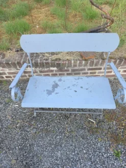 Banc de jardin ancien en fer forgé massif
