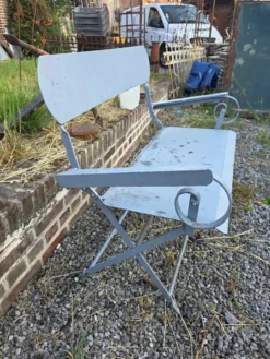 Banc de jardin ancien en fer forgé massif