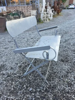 Banc de jardin ancien en fer forgé massif