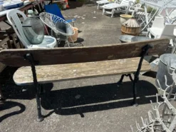 Banc de jardin ancien en fonte et bois annees 40