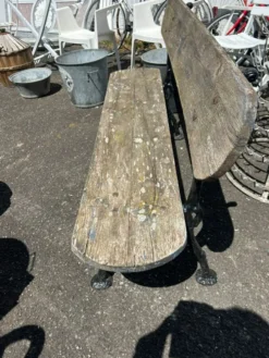 Banc de jardin ancien en fonte et bois annees 40