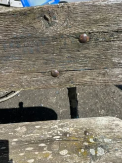 Banc de jardin ancien en fonte et bois annees 40