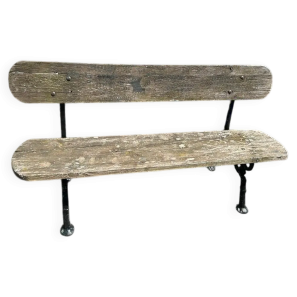 Banc de jardin ancien en fonte et bois annees 40
